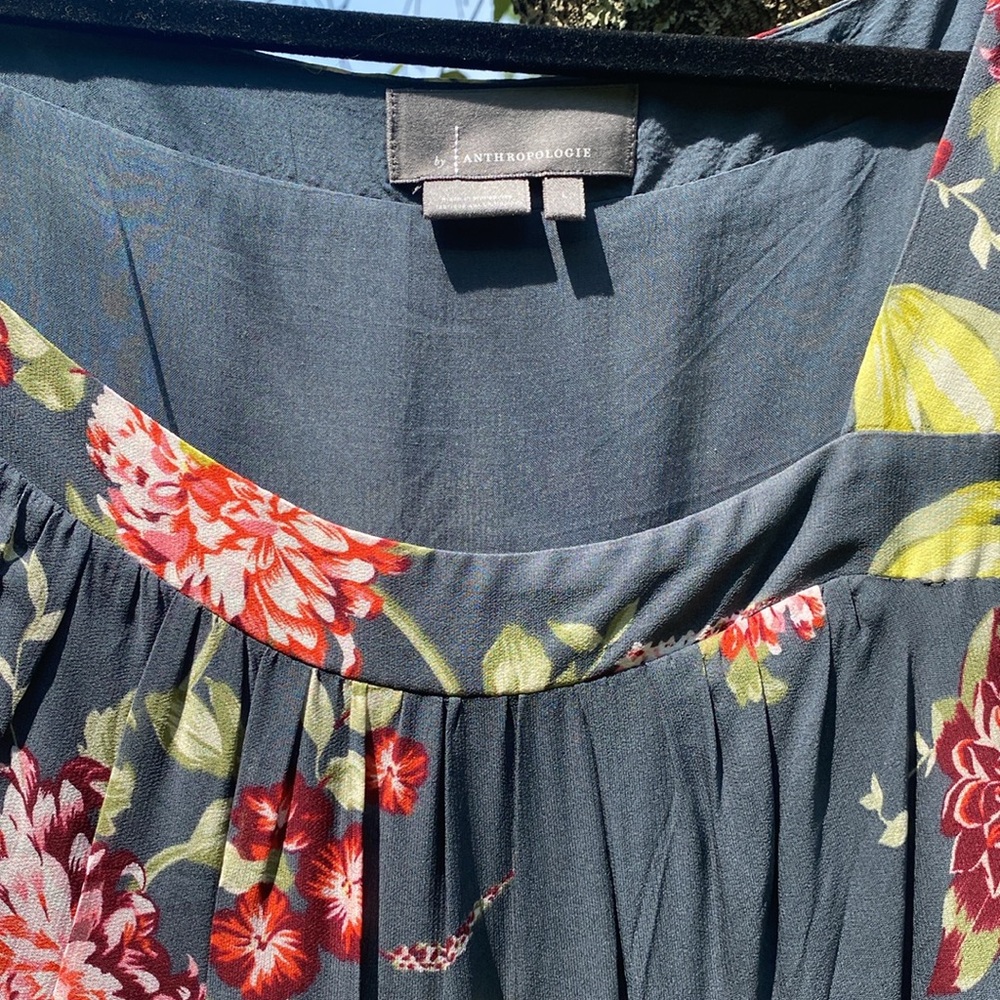 Anthropologie Grey, Pink ,Green, Yellow long sleeve scoop neck maxi dress - Picture 2 of 3